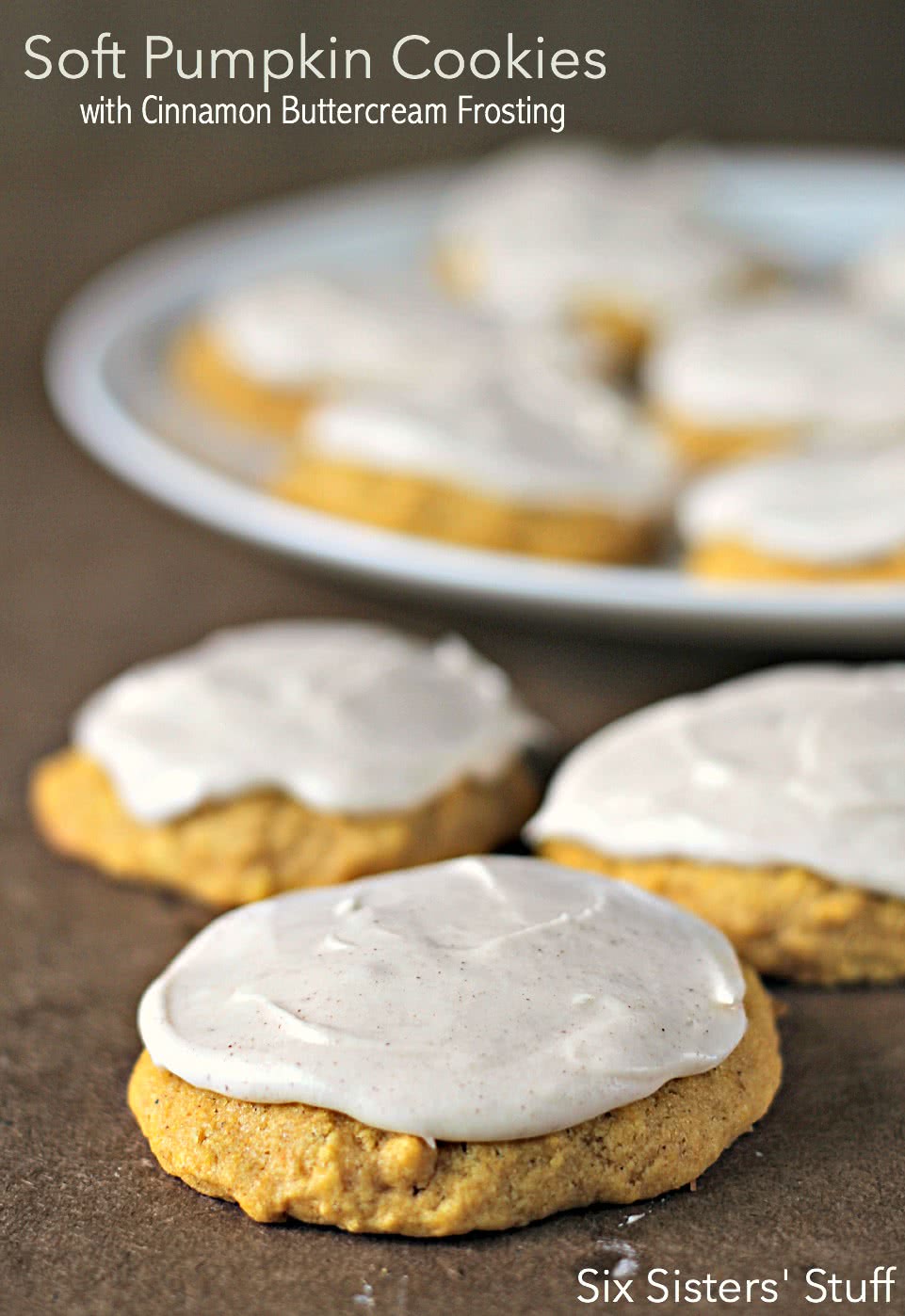 Soft Pumpkin Cookies with Cinnamon Buttercream Frosting