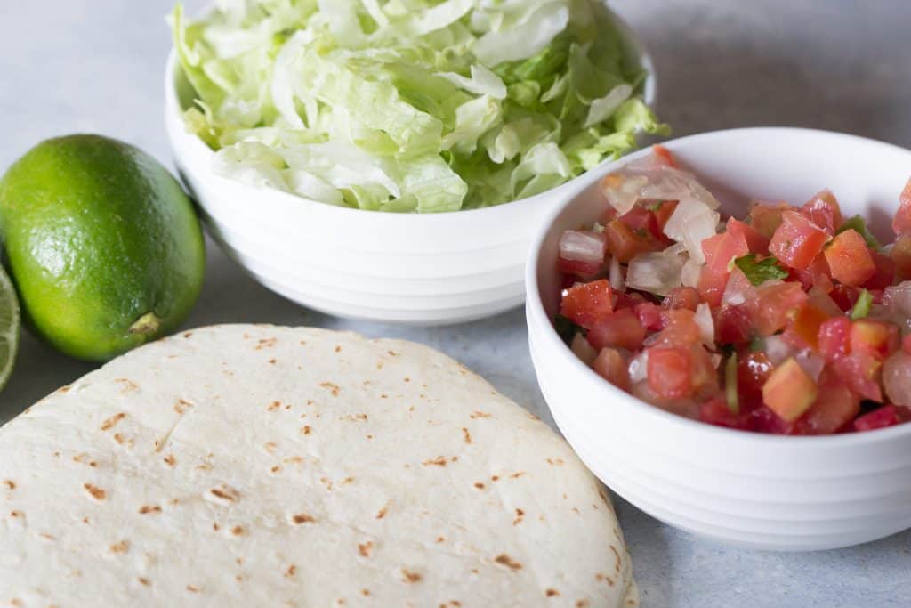 Some of the ingredients for Honey Pork Tacos