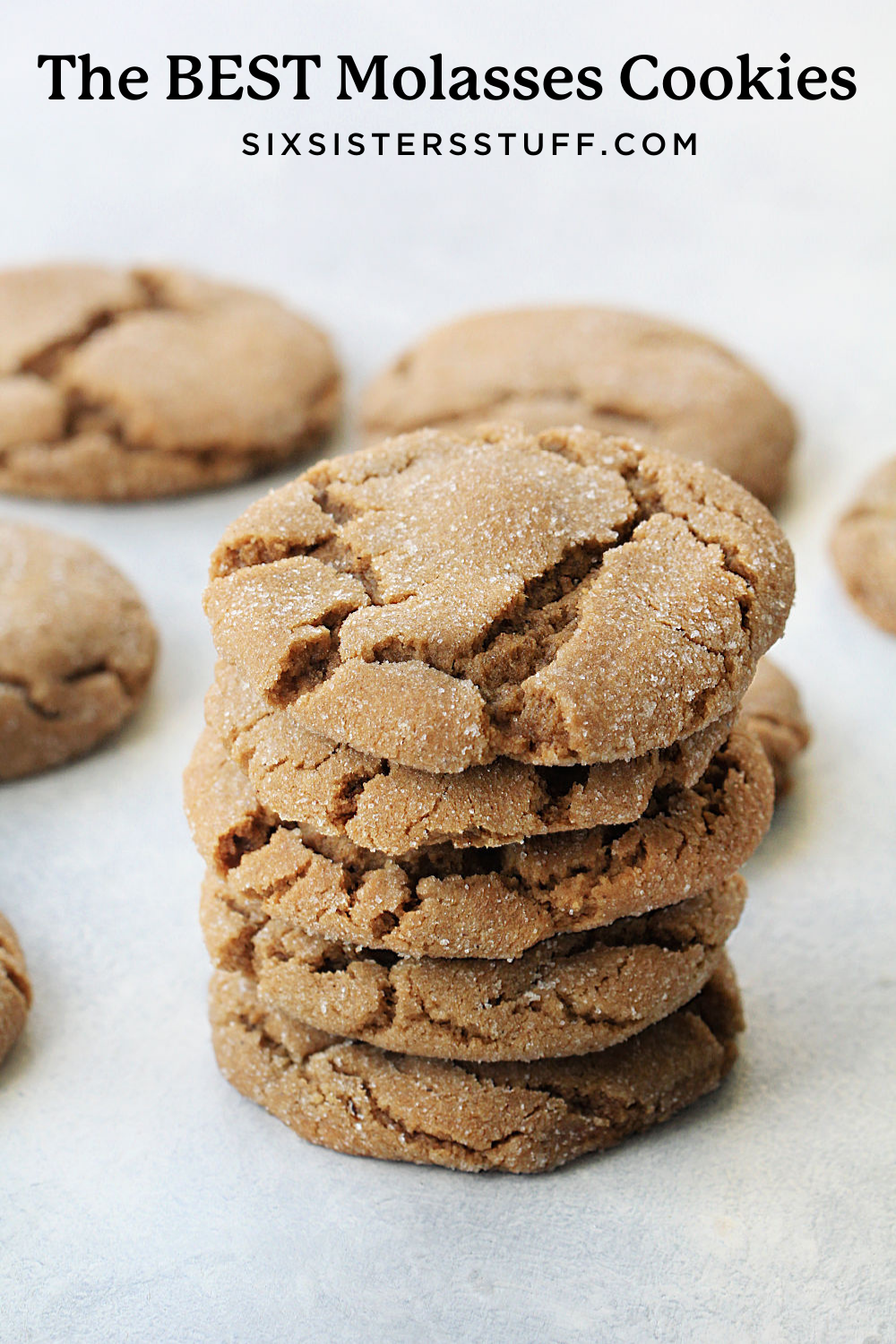 Molasses Cookies stacked