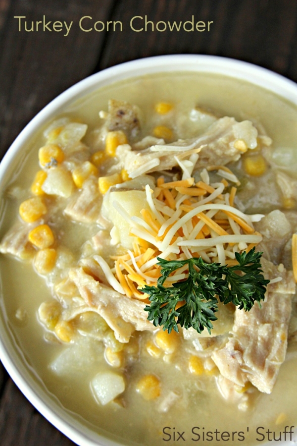 Turkey Corn Chowder Recipe in a bowl

