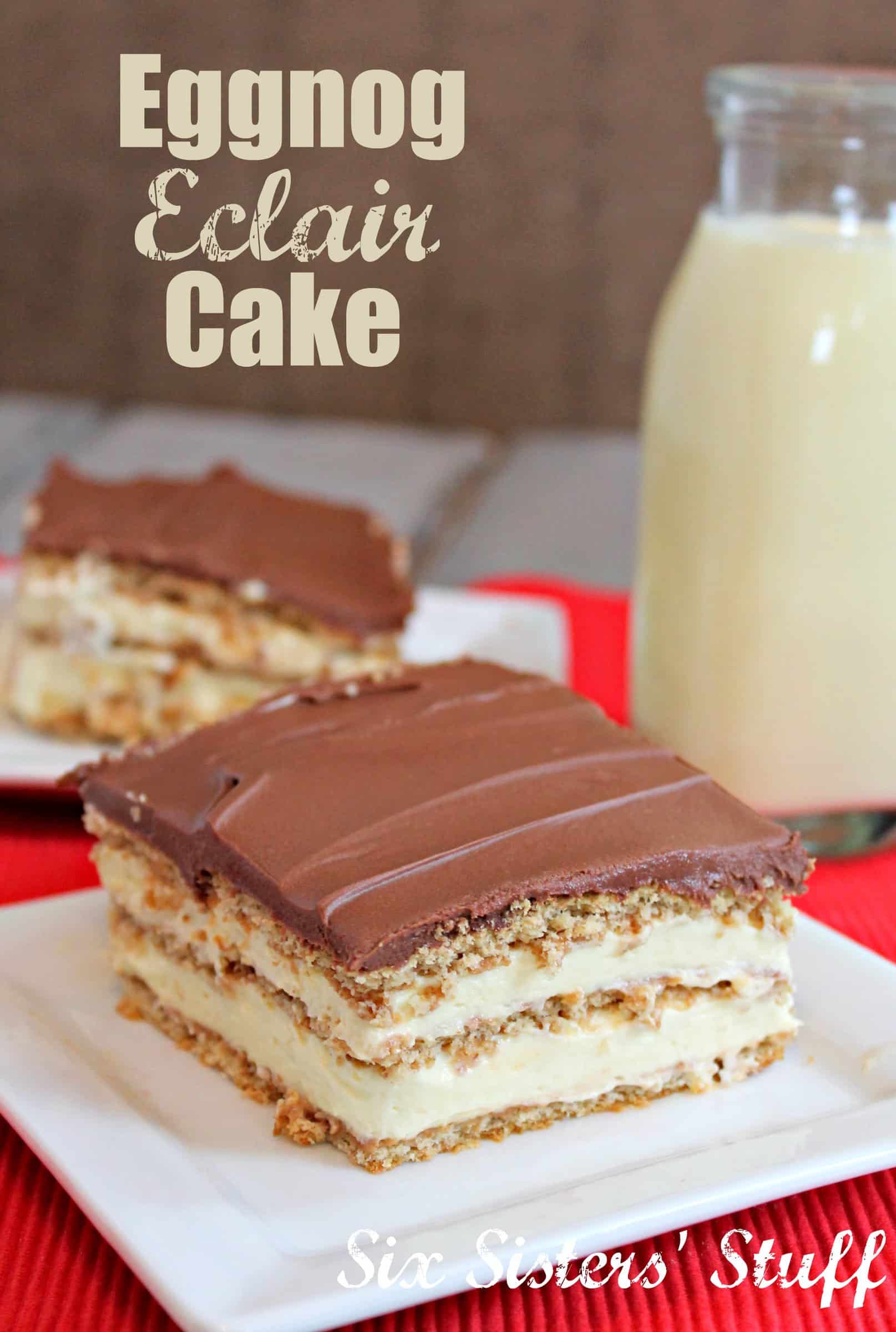 Eggnog Eclair Cake