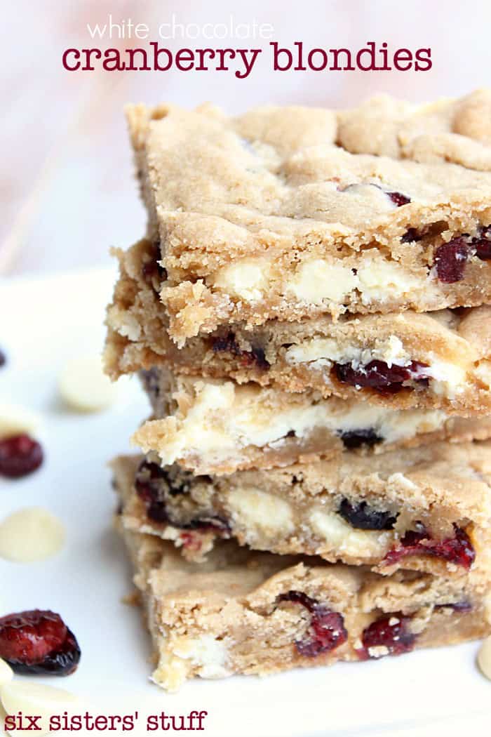 White Chocolate Cranberry Blondies