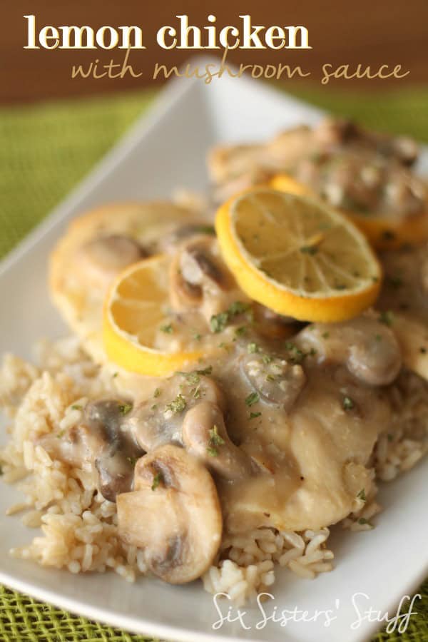 Baked Lemon Chicken with Mushroom Sauce