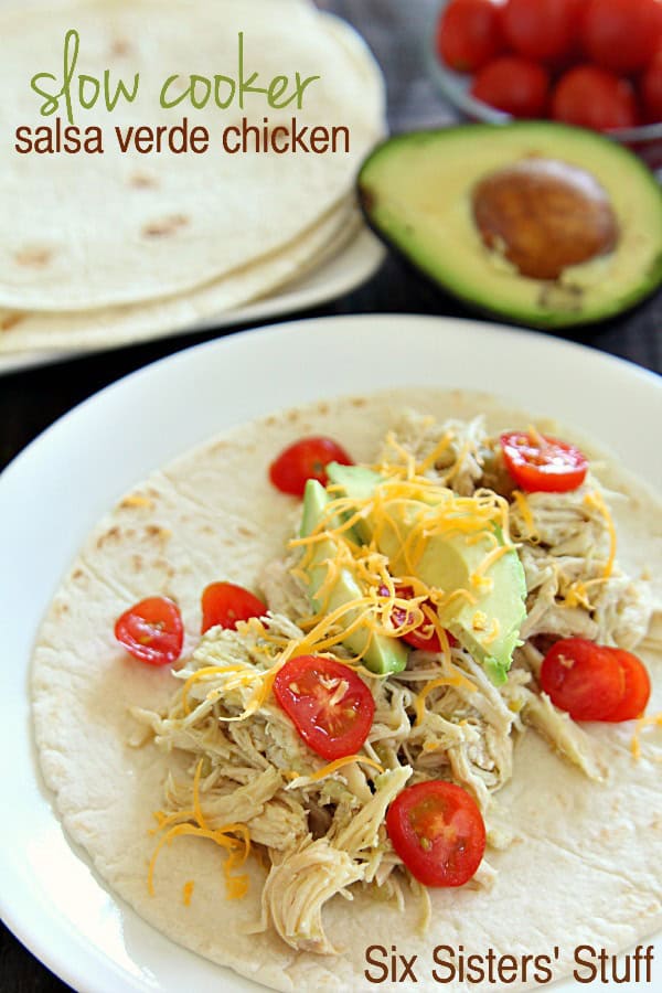 Slow Cooker Salsa Verde Chicken that can be made into a freezer meal