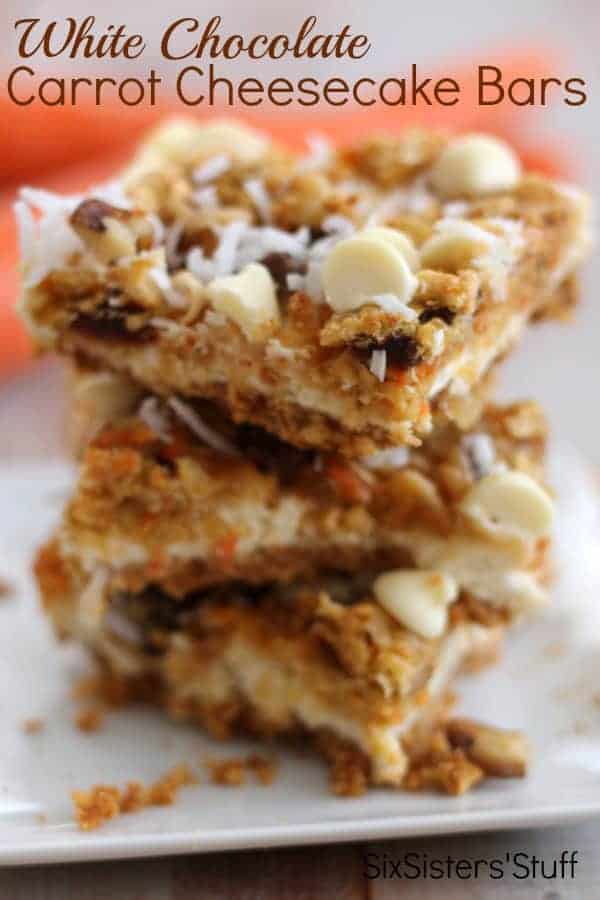 White Chocolate Carrot Cheesecake Bars