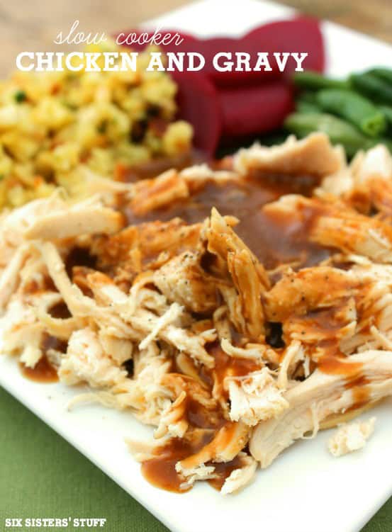 Slow Cooker Chicken and Gravy | Six Sisters' Stuff