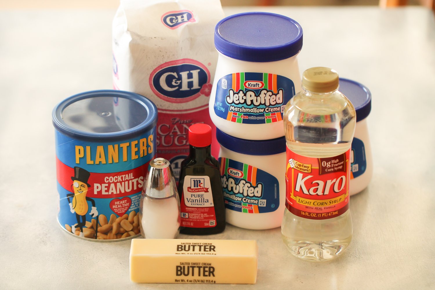 Ingredients needed to make Homemade Big Hunk Candy Bars