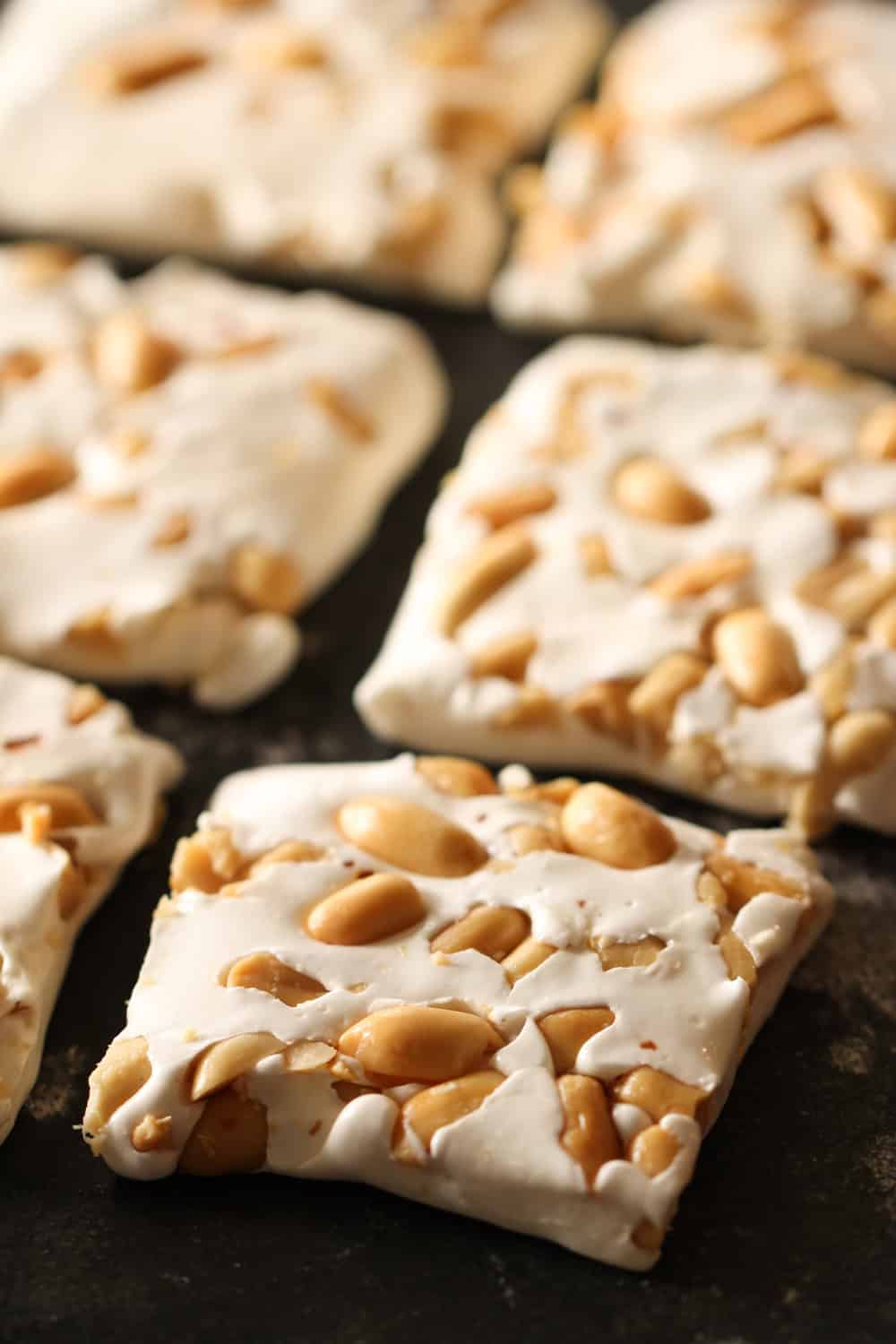 Homemade Big Hunk Candy Bars cut into squares