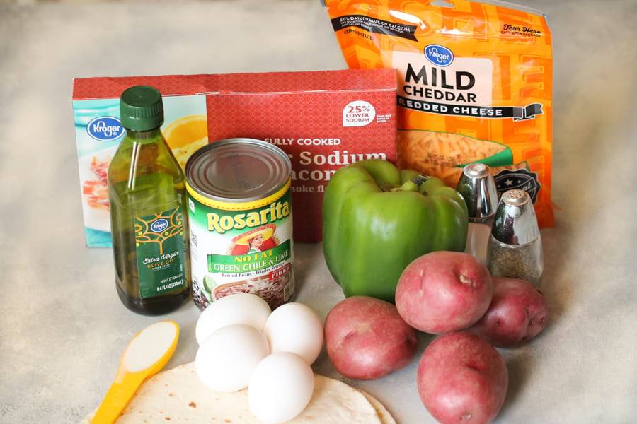 Ingredients needed to make Breakfast Tacos