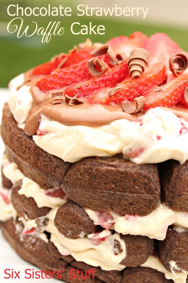 Chocolate Strawberry Waffle Cake Recipe