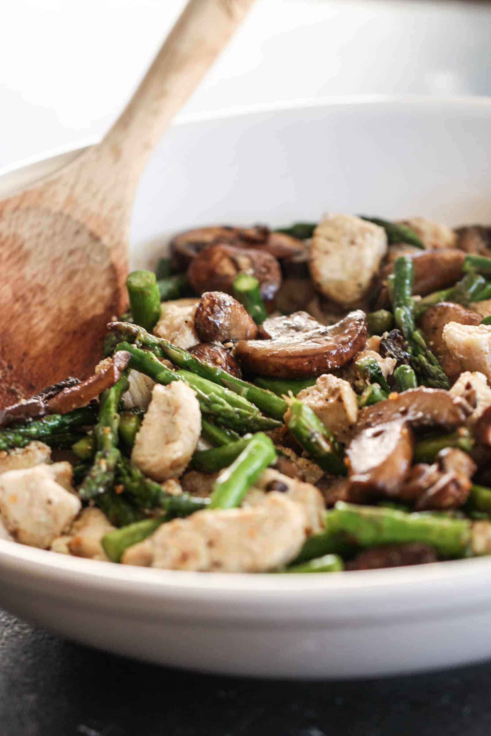 Mushroom Asparagus Chicken Stir Fry Recipe