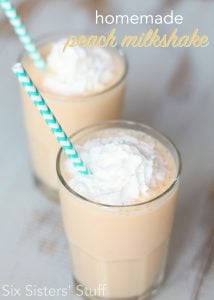 Homemade Peach Milkshake from SixSistersStuff.com