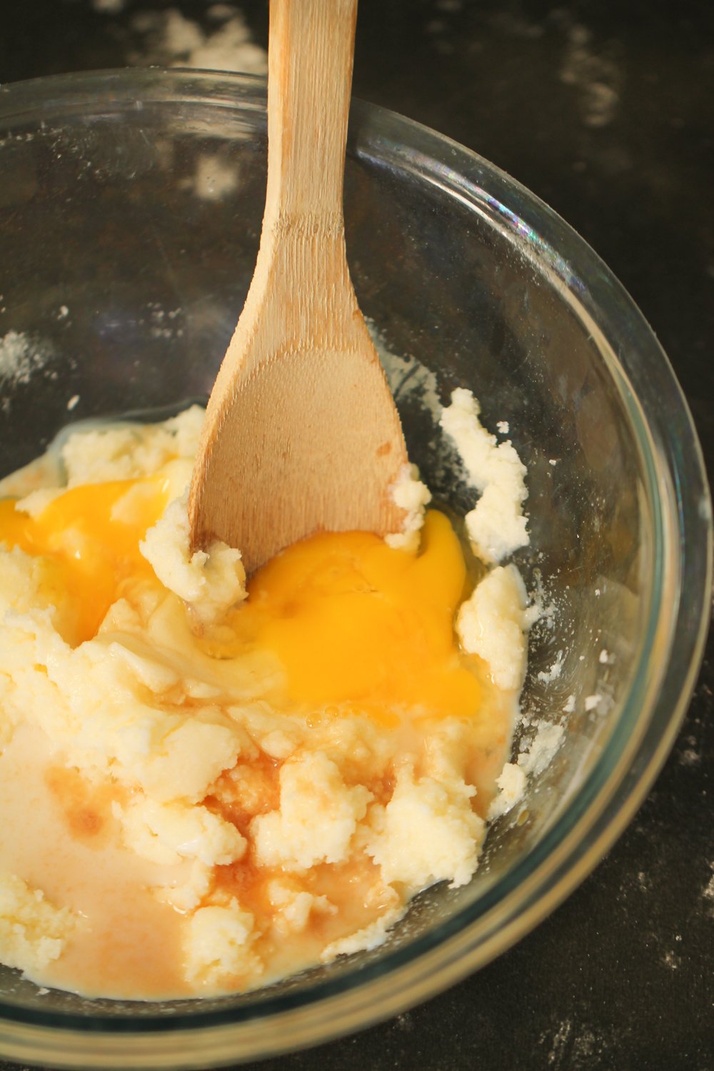 Eggs Added to Butter and Sugar