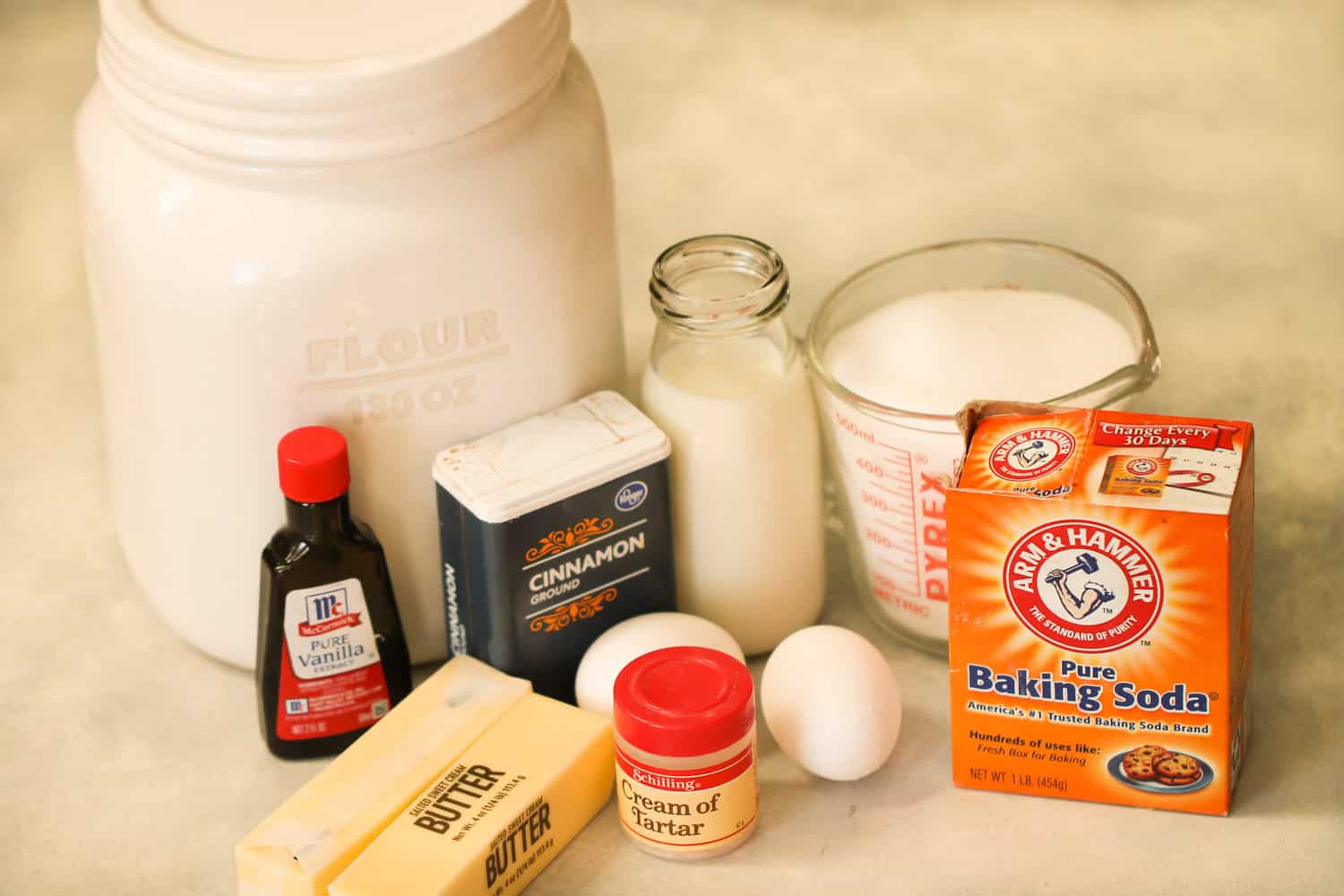 Ingredients for Disneyland Snickerdoodle Cookies