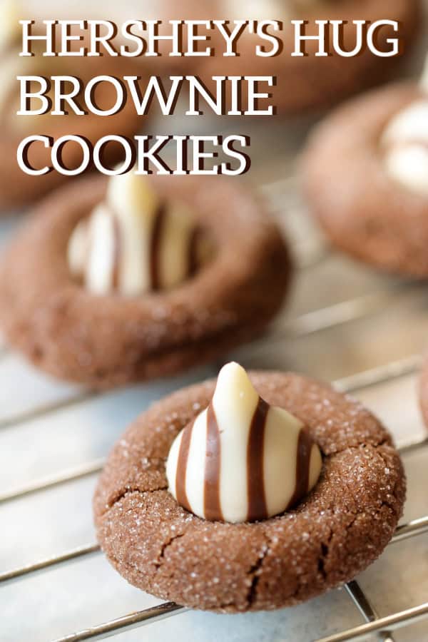 Hershey’s Hug Brownie Cookies on a cooling rack