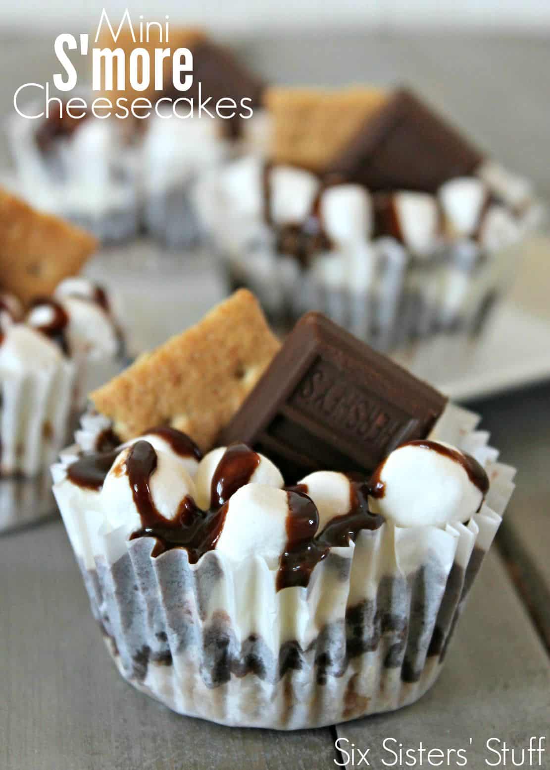 No Bake Mini S’more Cheesecakes