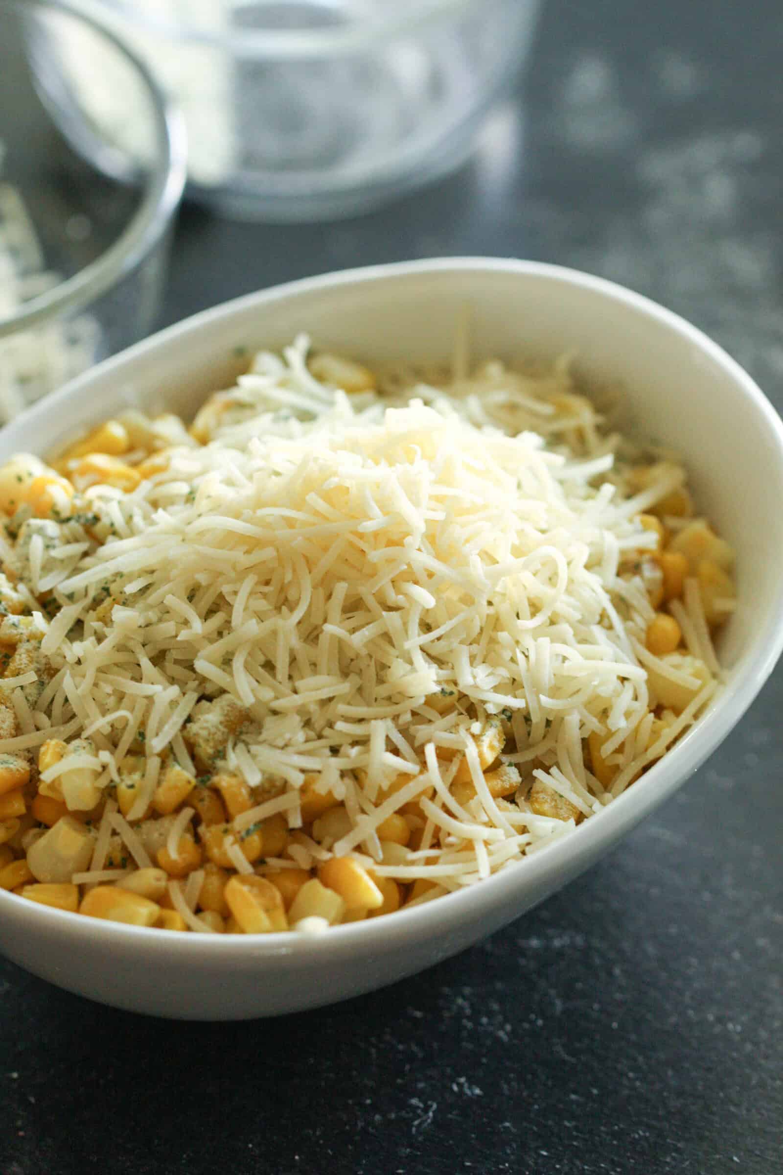 Parmesan Ranch Corn in a white dish