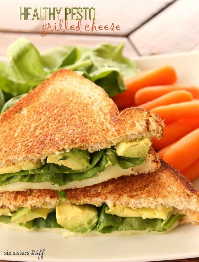 healthy pesto grilled cheese