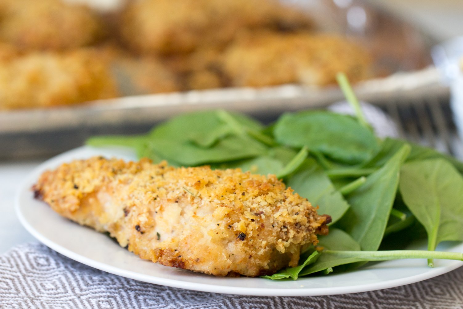 Easy Club Chicken on a plate with salad