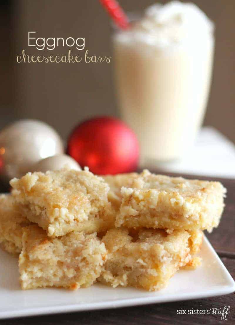 Eggnog Cheesecake Bars