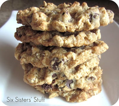 Low Fat Chewy Chocolate Chip Oatmeal Cookies Recipe