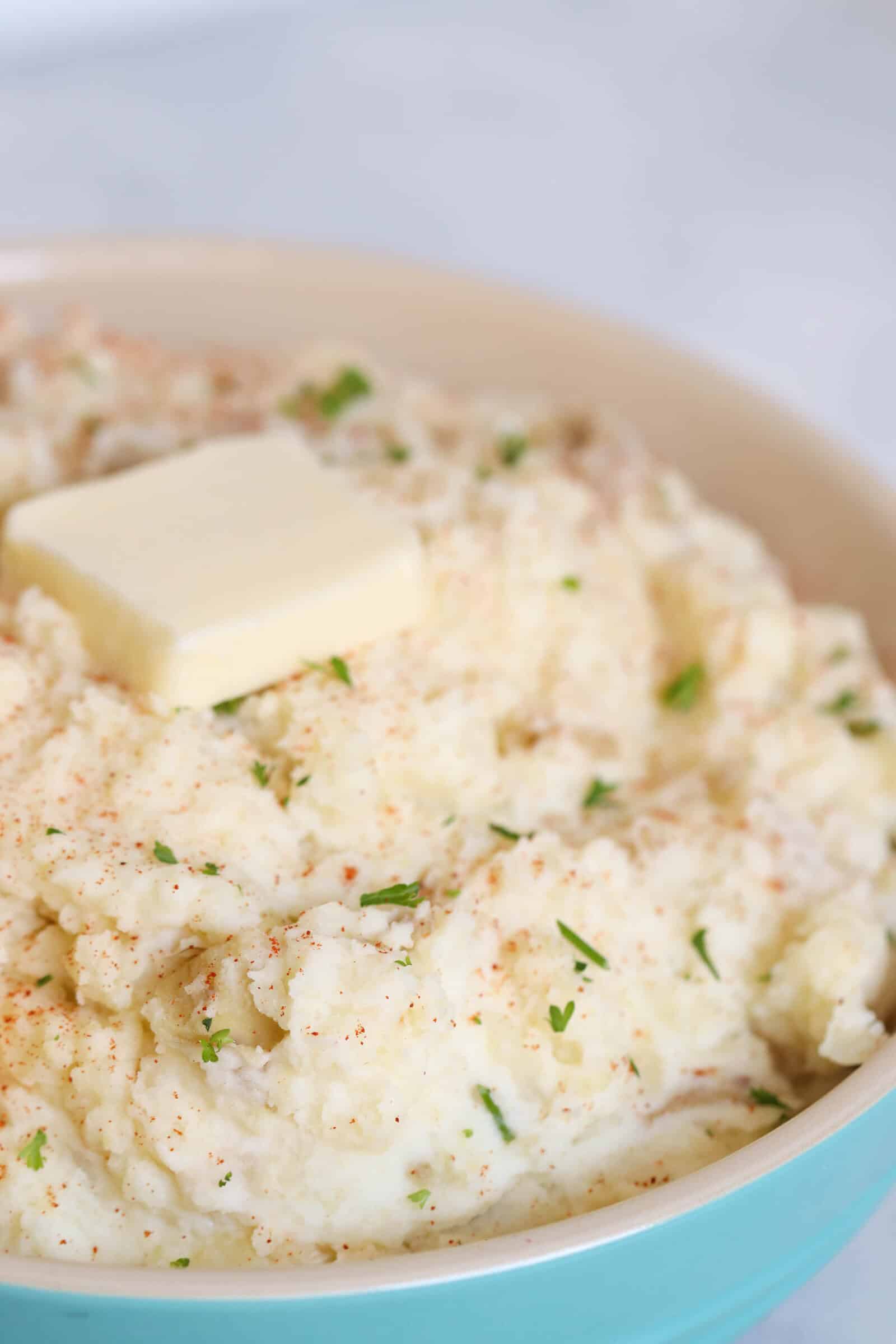 Mashed potatoes with butter on top