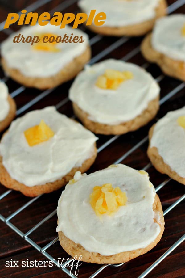 Pineapple Drop Cookies with Pineapple Buttercream Frosting