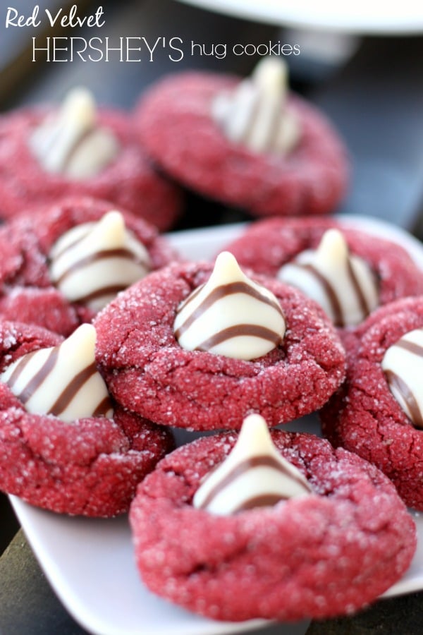 Red Velvet Hershey’s Hug Cookies