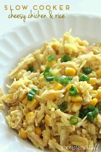 Slow Cooker Cheesy Chicken and Rice on SixSistersStuff.com