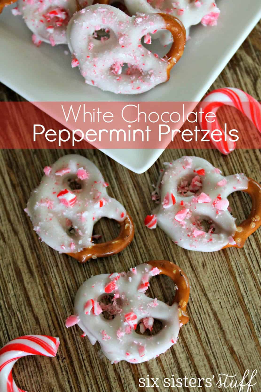 White Chocolate Peppermint Pretzels