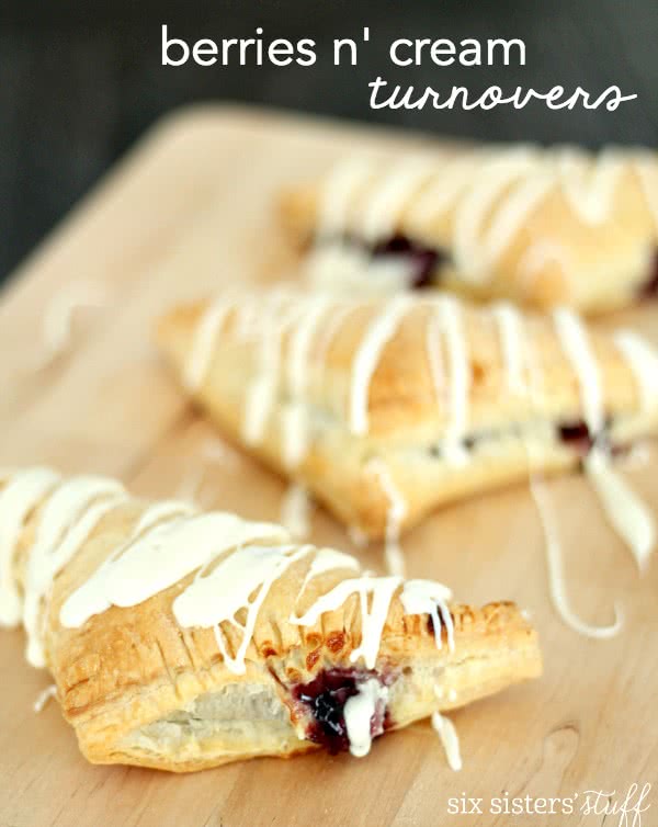 Lucky Leaf Berries n’ Cream Puff Pastry Turnovers