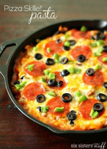 Pizza Skillet Pasta on SixSistersStuff