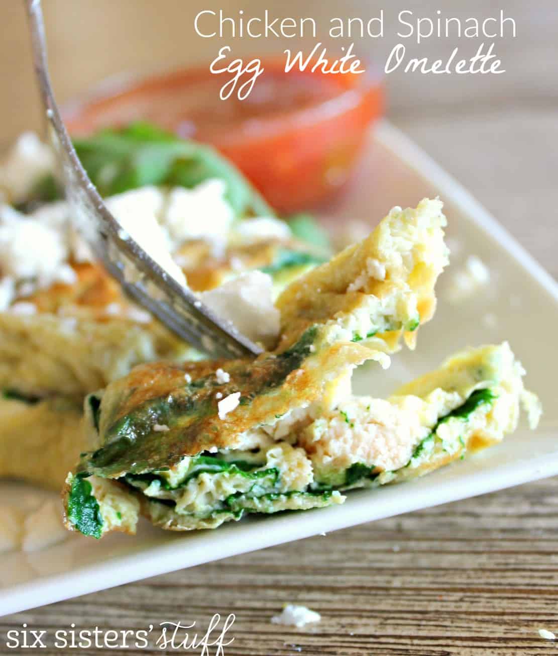 Spinach and Chicken Egg White Omelette