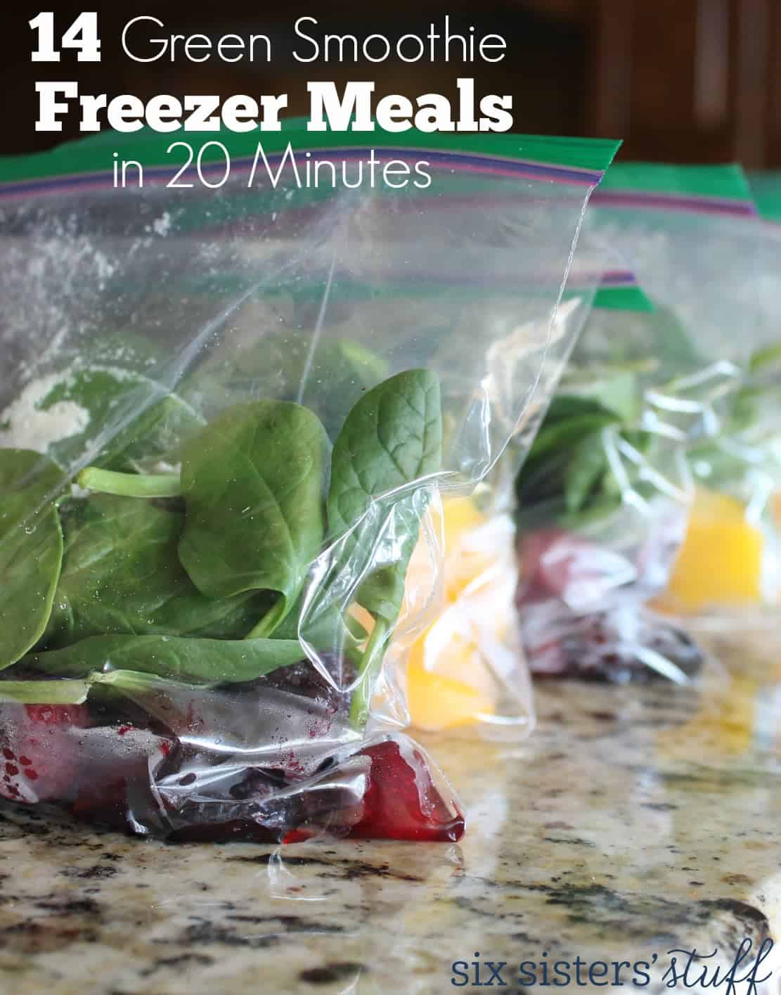 14 Green Smoothie Freezer Meals in 20 Minutes