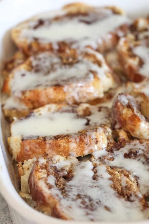 french bread cinnamon roll bake