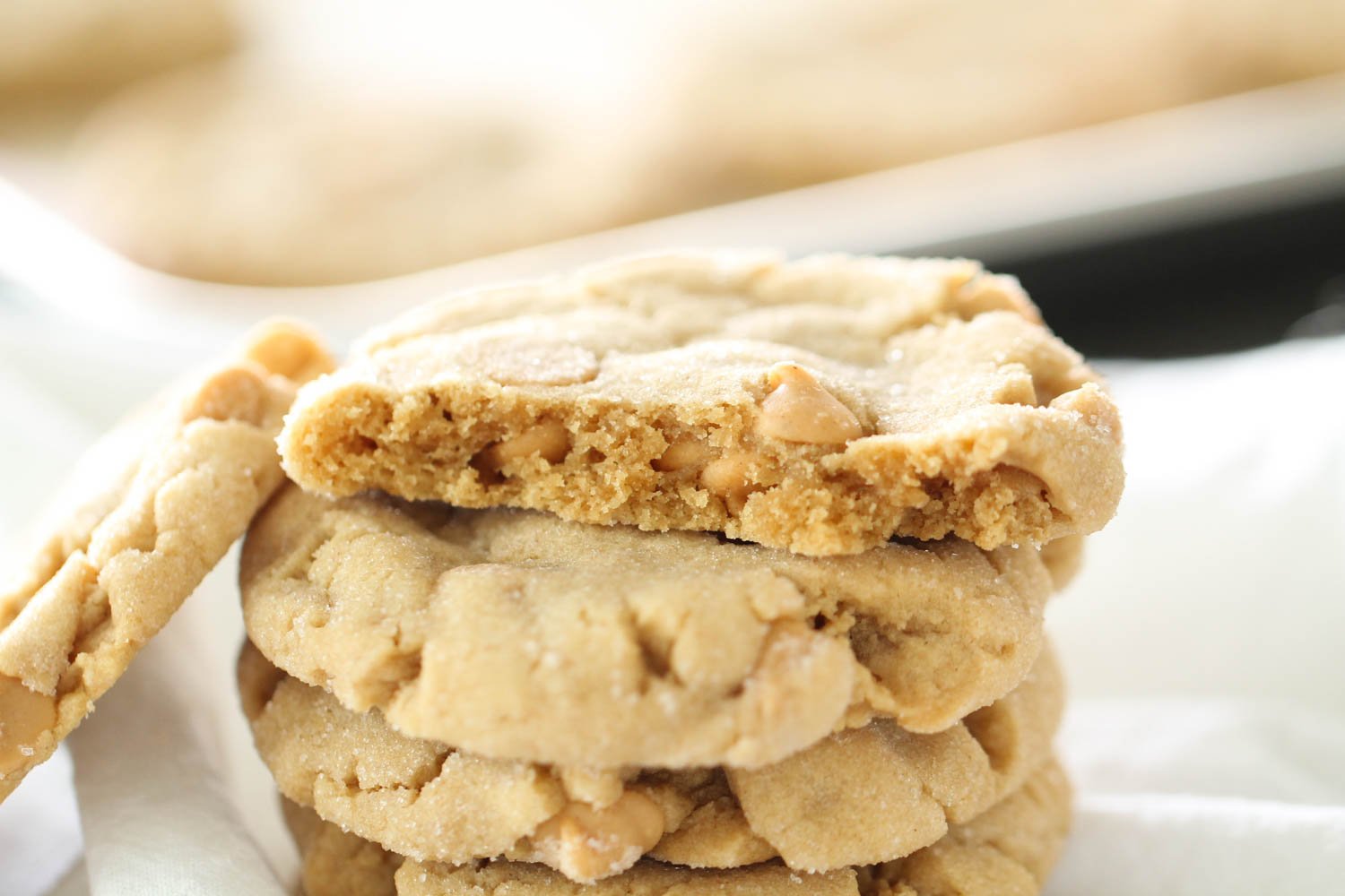 Peanut Butter Cookies stacked