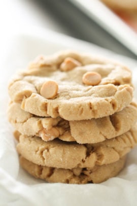 stack of peanut butter cookies