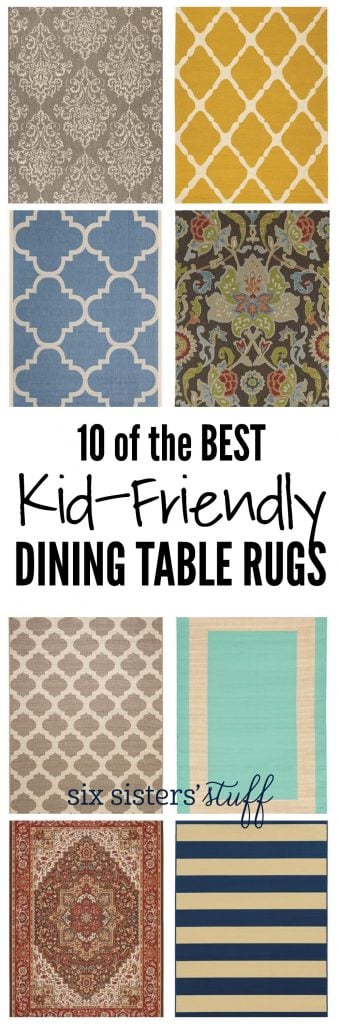 10 of the Best Kid-Friendly Dining Table Rugs from SixSistersStuff