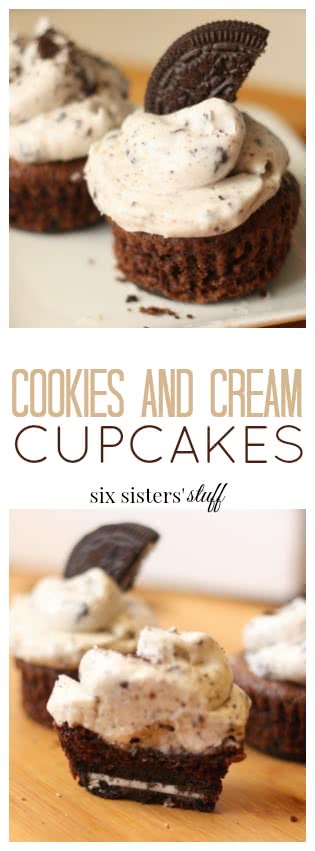 Cookies and Cream Cupcakes from Six Sisters' Stuff pin