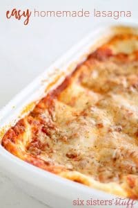 Easy Homemade Lasagna from SixSistersStuff.com