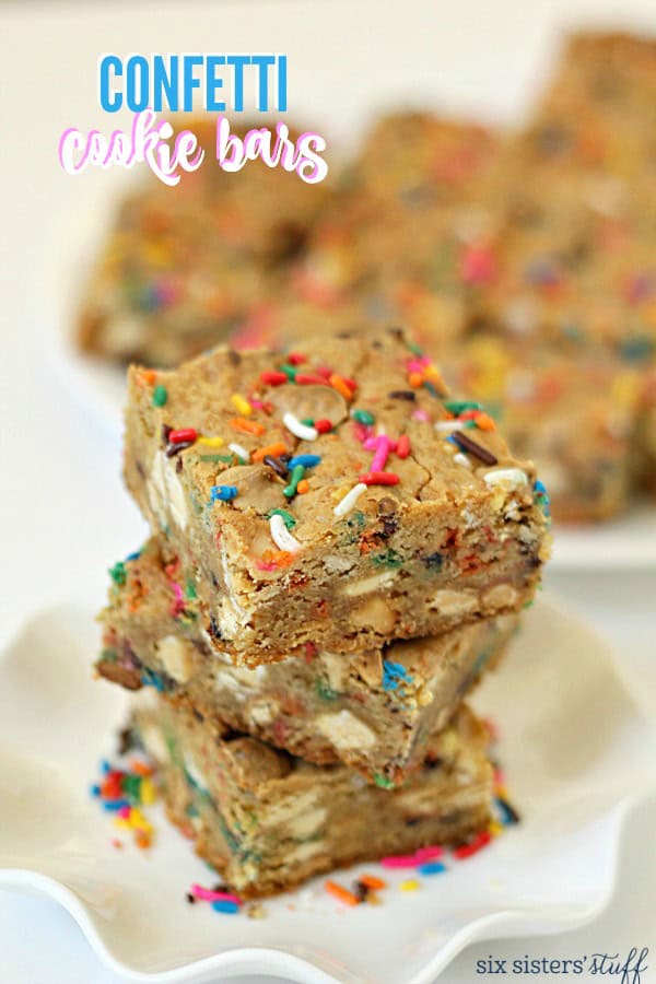 Confetti White Chocolate Cookie Bars Recipe