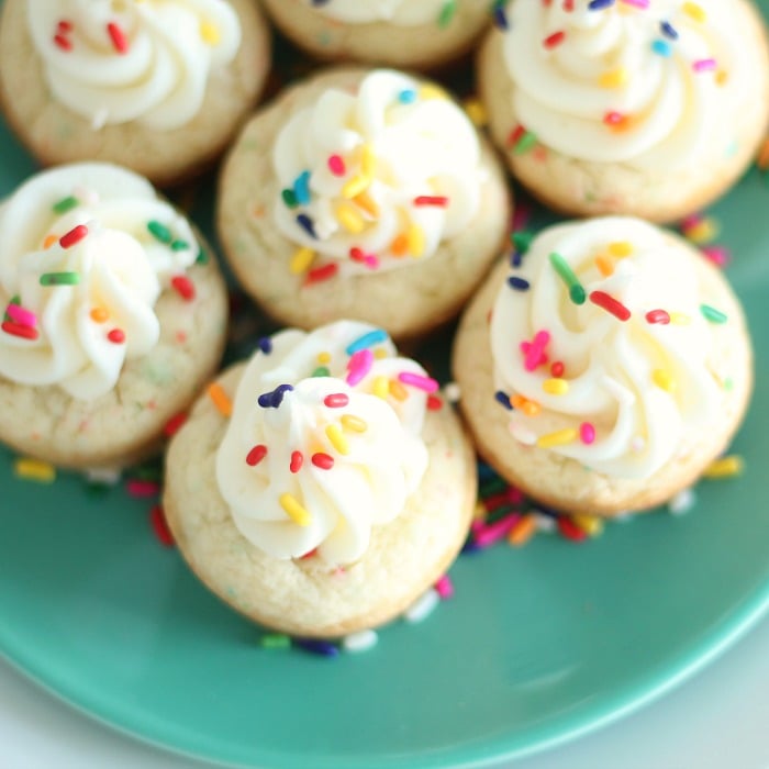 Cute and delicious Funfetti Cookie Cups from SixSistersStuff.com