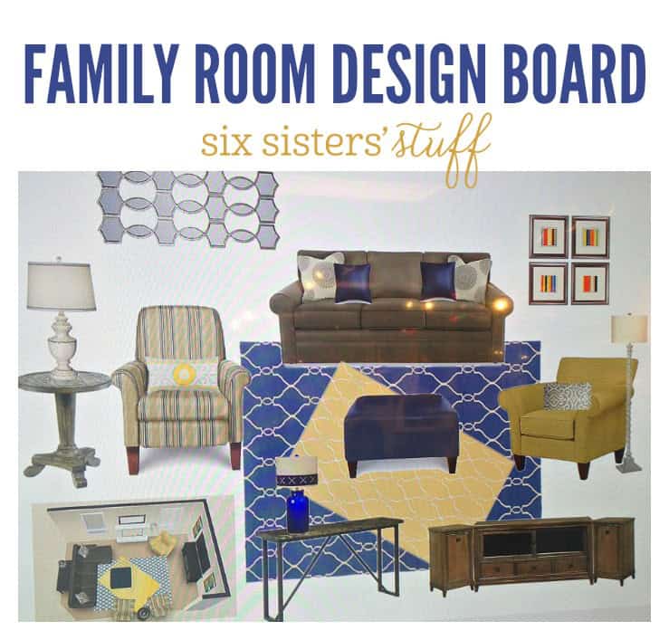 Family Room Design Board on SixSistersStuff