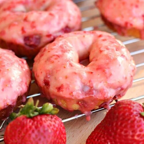 Strawberry Buttermilk Donuts