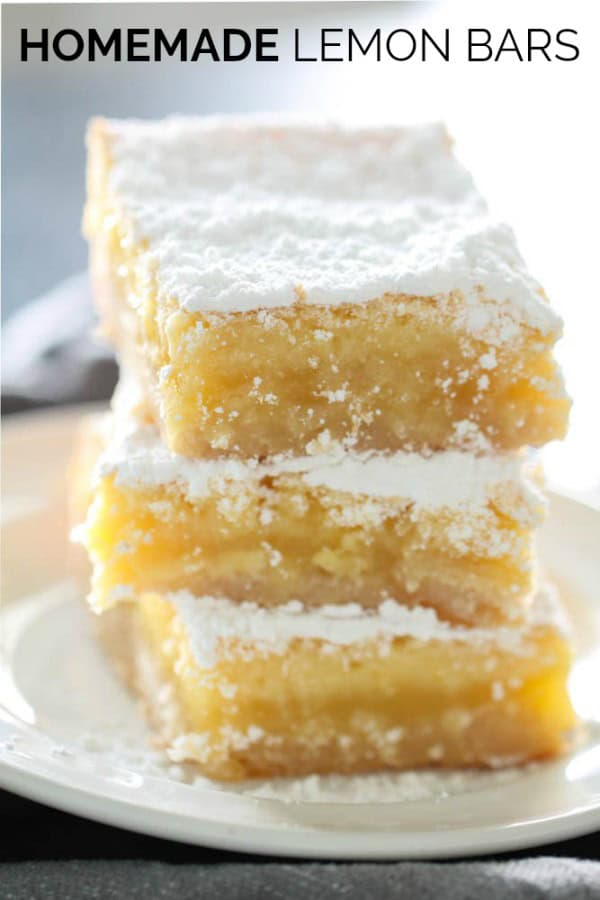 The Best Homemade Lemon Bars stacked