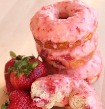 strawberry buttermilk doughnuts