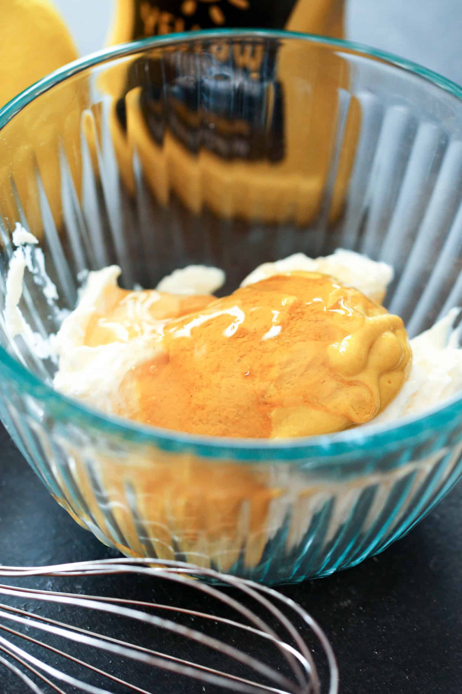 copycat chick fil a sauce in glass bowl ready to mix