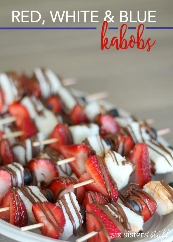 red, white and blue kabobs