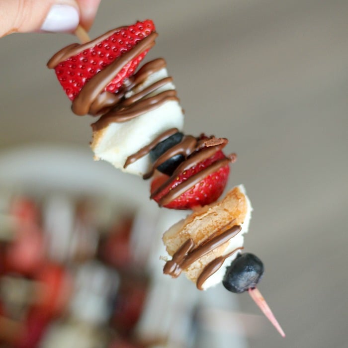 Red, white and blue fruit kabobs from SixSistersStuff.com