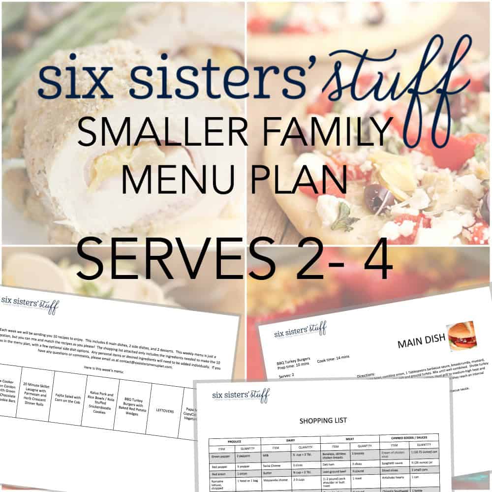 Smaller Family Menu Plan Square